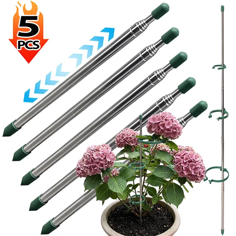 Plant Support Stake - 5/1 adet geri çekilebilir bitki destek