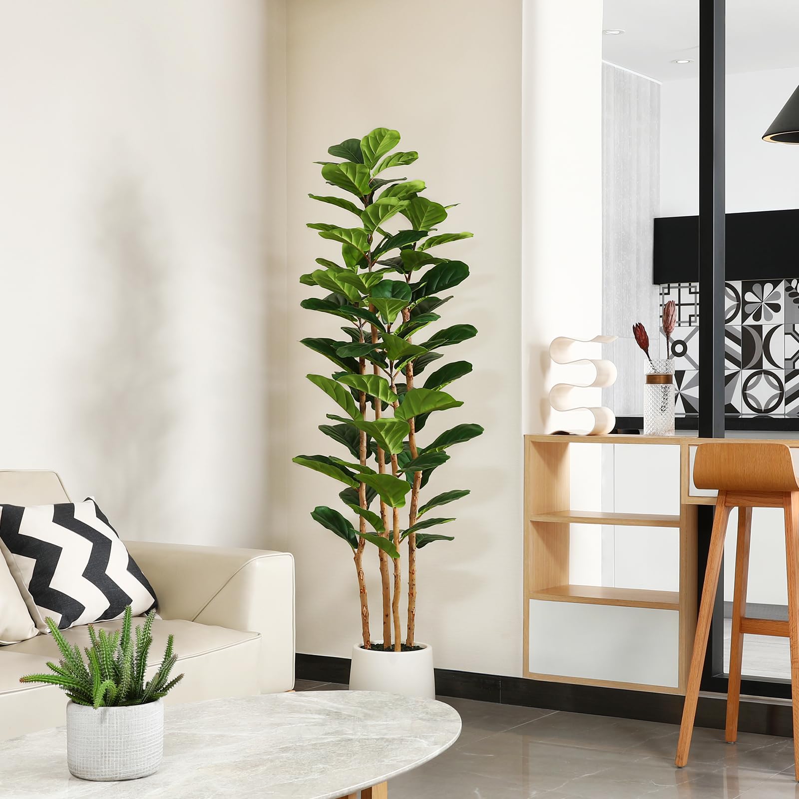 Beyaz Saksılı Yapay İncir Ağac - Fiddle Leaf Fig incelemesi ve fiyatı